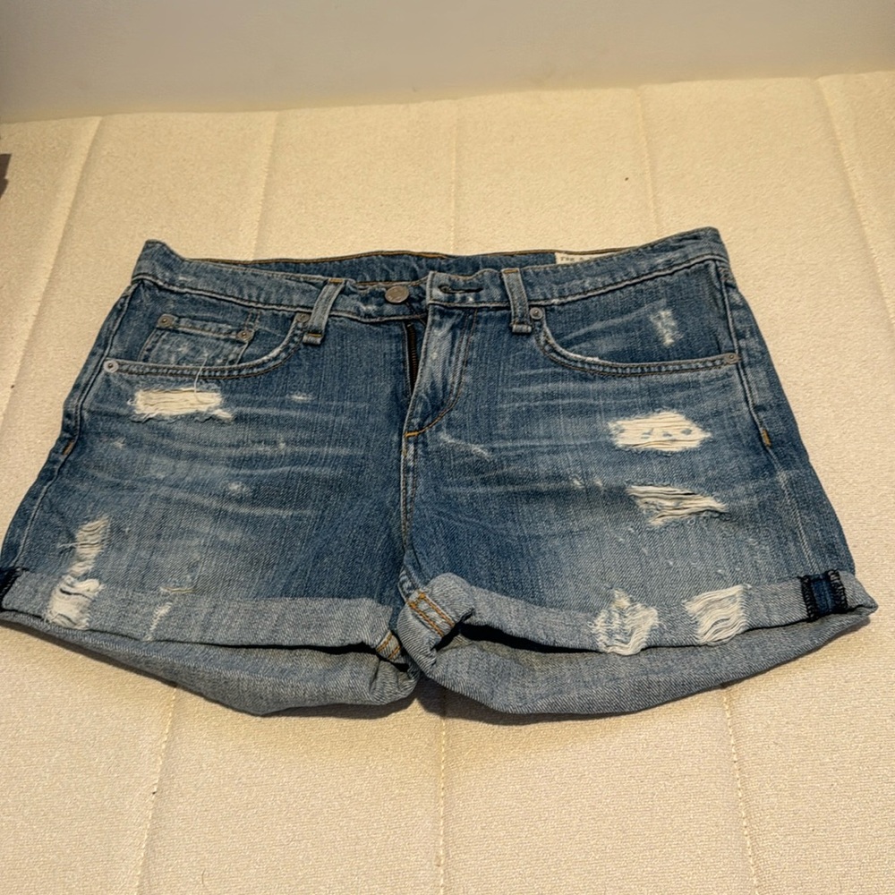 Rag & bone distressed denim shorts size 27